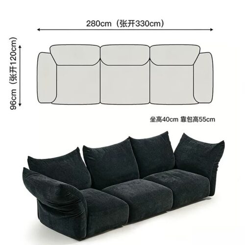 Petal-shaped Sofa, Italian Curved Sofa, Minimalist Corner Sofa - Living room furniture - QONKA HOME