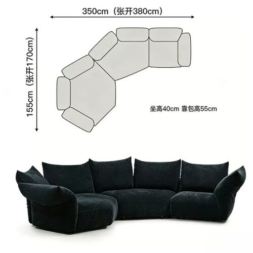 Petal-shaped Sofa, Italian Curved Sofa, Minimalist Corner Sofa - Living room furniture - QONKA HOME