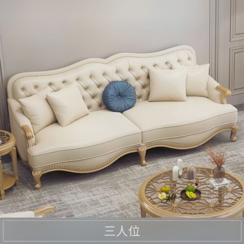 American-style Sofas, Genuine Leather Sofas, Modern Minimalist, Luxury Villa Sets - Living room furniture - QONKA HOME