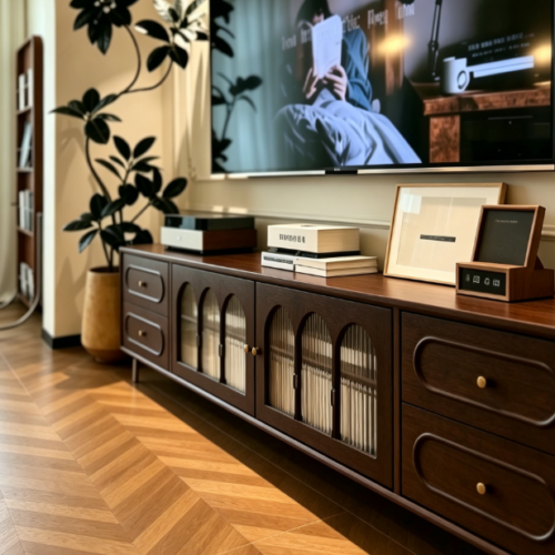 Walnut Solid Wood TV Stand - Living room furniture - QONKA HOME