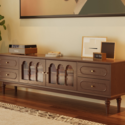 Walnut Solid Wood TV Stand - Living room furniture - QONKA HOME