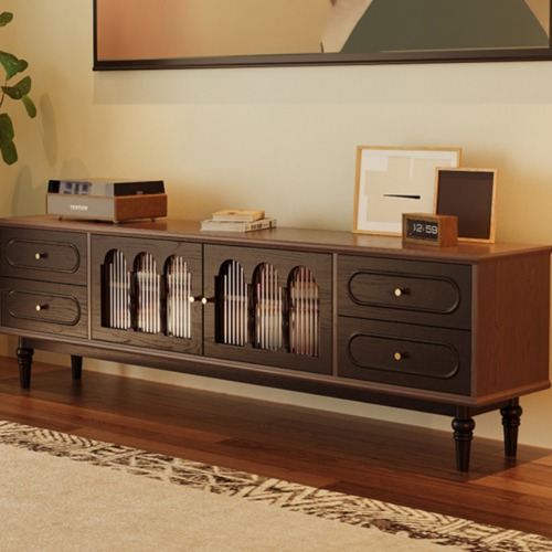 Walnut Solid Wood TV Stand - Living room furniture - QONKA HOME