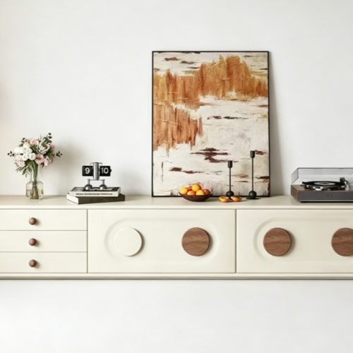 Cream Style TV Cabinet - Living room furniture - QONKA HOME