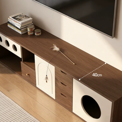 Multi-functional Cat House TV Cabinet - Living room furniture - QONKA HOME