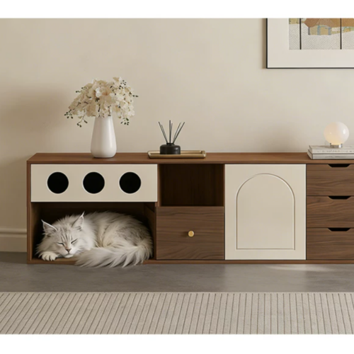 Multi-functional Cat House TV Cabinet - Living room furniture - QONKA HOME
