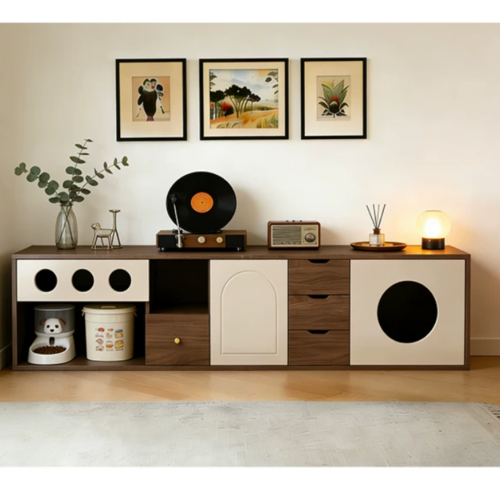 Multi-functional Cat House TV Cabinet - Living room furniture - QONKA HOME