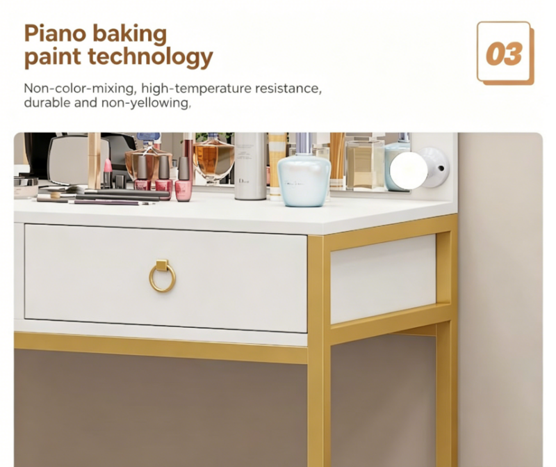 Makeup Vanity Table with Lighted Mirror