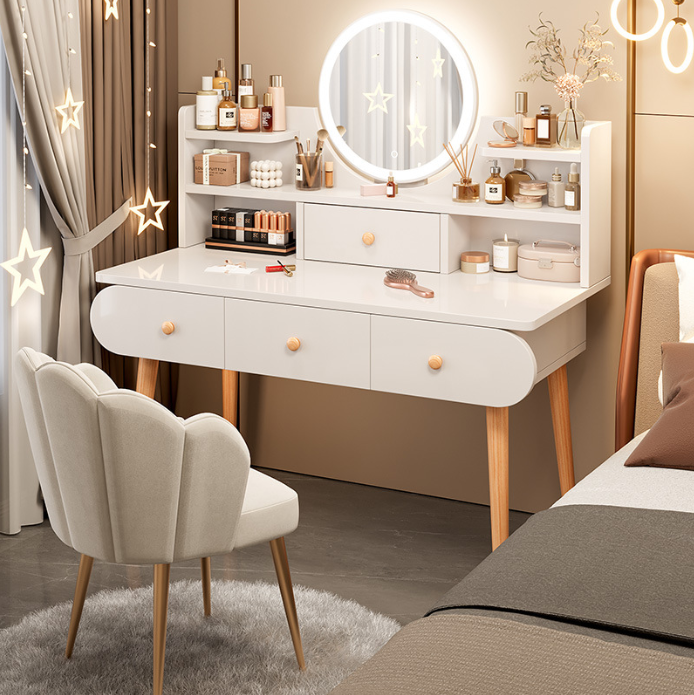 Straight Flat Panel Solid Wood Bed