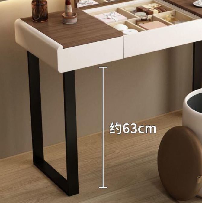 Flip Top Hidden Mirror Makeup Vanity Table