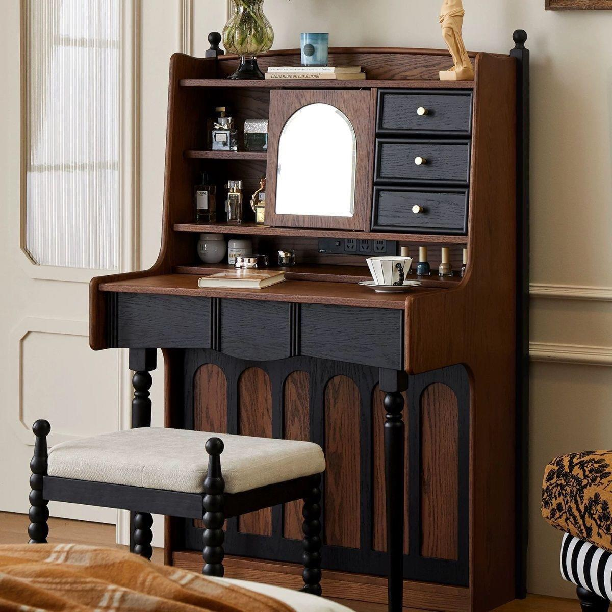 Arched Tufted Solid Wood Poster Bed