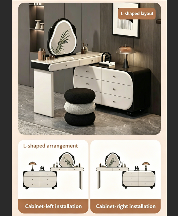 Modern Combined Mobile Vanity Table
