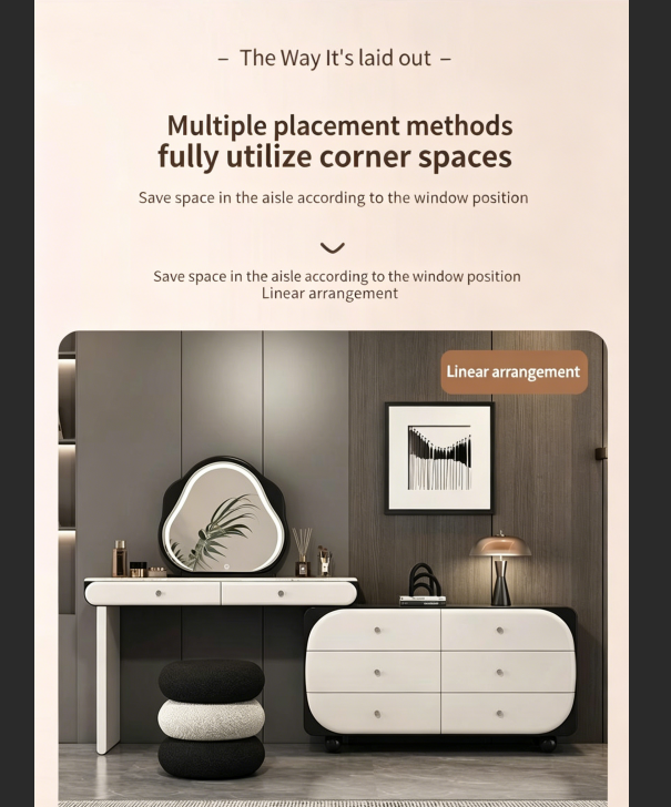 Modern Combined Mobile Vanity Table