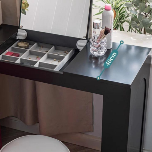 L-Shaped Flip-Up LED Vanity Table - Bedroom furniture - QONKA HOME