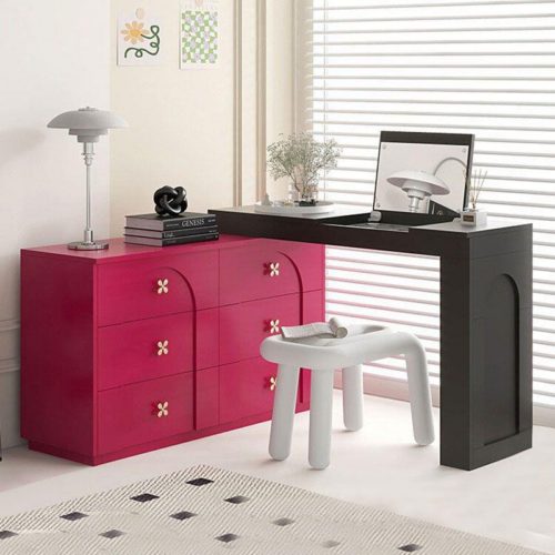 L-Shaped Flip-Up LED Vanity Table - Bedroom furniture - QONKA HOME