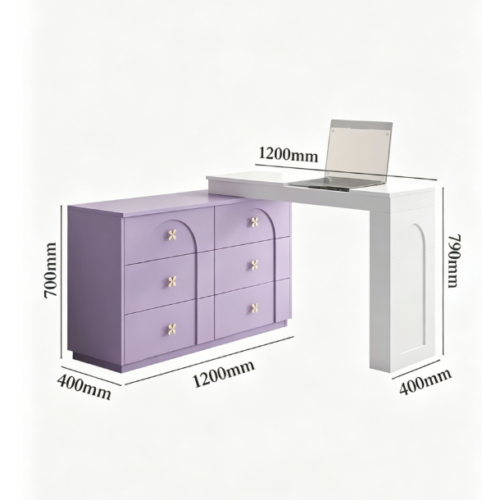 L-Shaped Flip-Up LED Vanity Table - Bedroom furniture - QONKA HOME