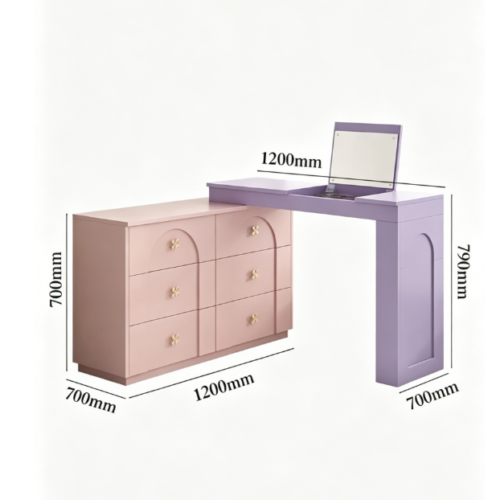 L-Shaped Flip-Up LED Vanity Table - Bedroom furniture - QONKA HOME