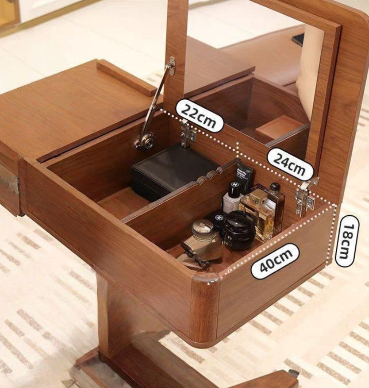 Mobile Adjustable Flip-top Vanity Table