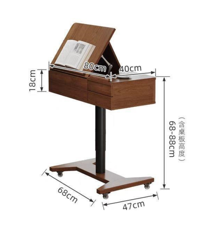 Mobile Adjustable Flip-top Vanity Table