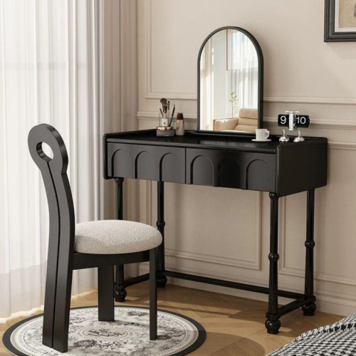 Retro Arched Mirror Makeup Vanity Set - Bedroom furniture - QONKA HOME