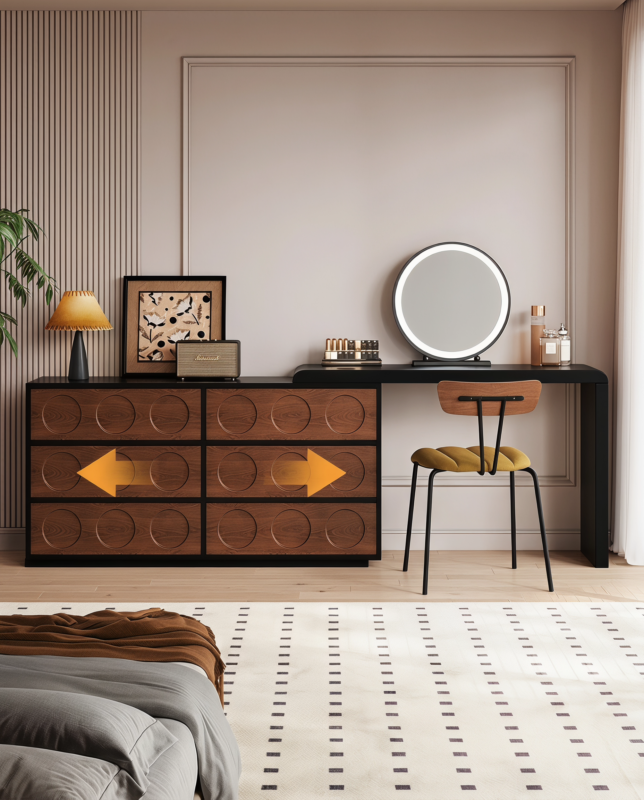 Retro Combined Extendable Makeup Vanity Table