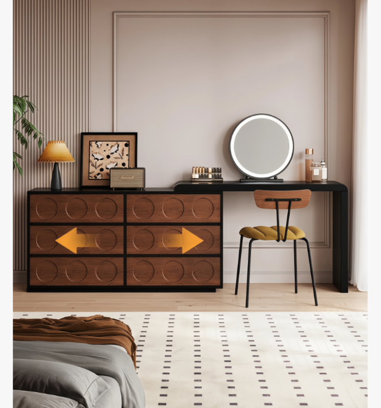 Retro Combined Extendable Makeup Vanity Table