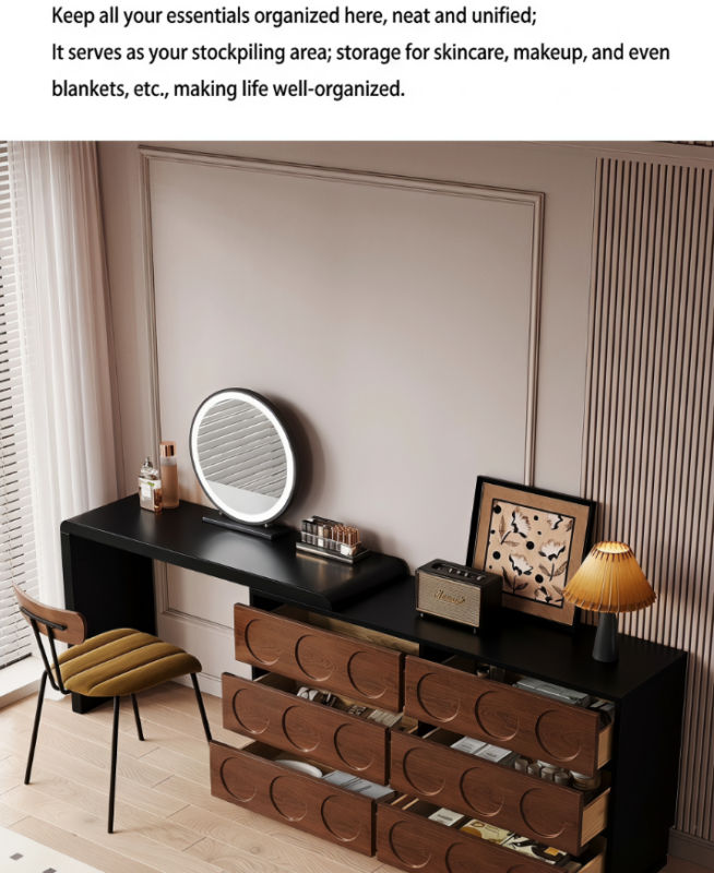 Retro Combined Extendable Makeup Vanity Table