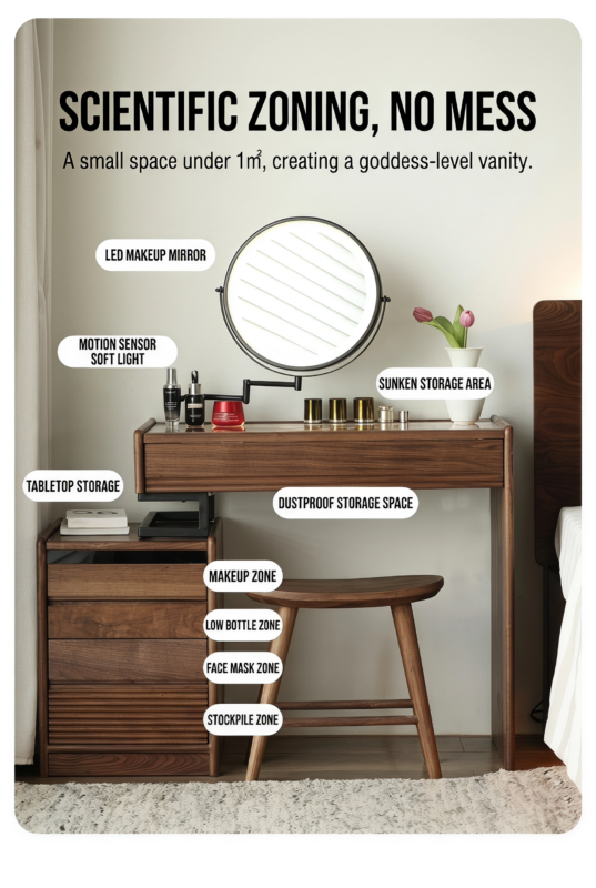 Walnut Wood Dressing Table