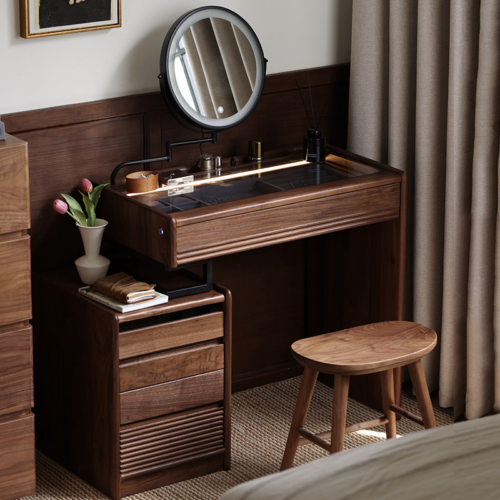Walnut Wood Dressing Table - Bedroom furniture - QONKA HOME