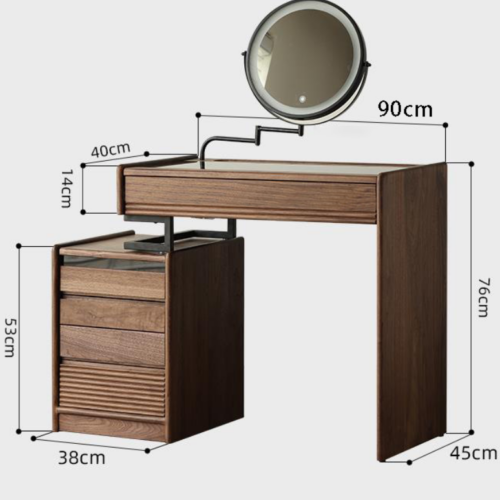 Walnut Wood Dressing Table - Bedroom furniture - QONKA HOME