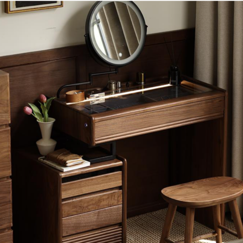 Walnut Wood Dressing Table - Bedroom furniture - QONKA HOME
