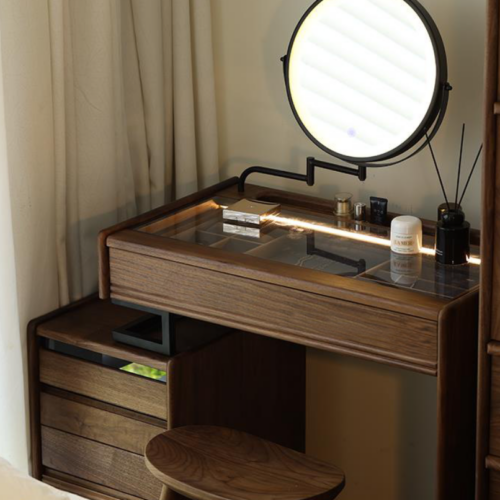 Walnut Wood Dressing Table - Bedroom furniture - QONKA HOME