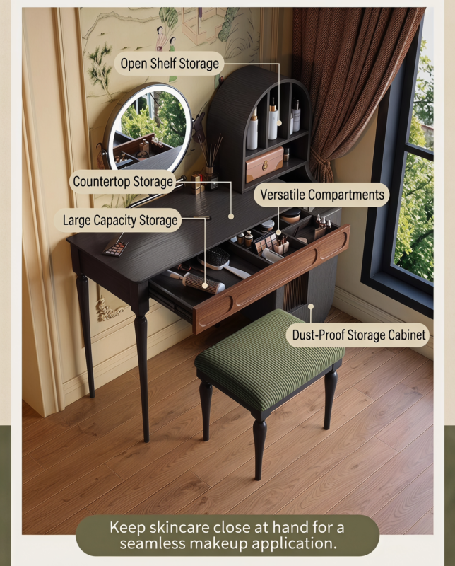 Retro Extendable Dressing Table