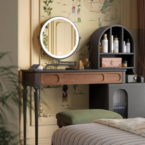 Retro Extendable Dressing Table - Bedroom furniture - QONKA HOME