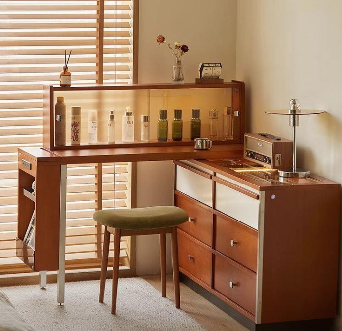 Retro Multi-functional Combined Dressing Table - Bedroom furniture - QONKA HOME