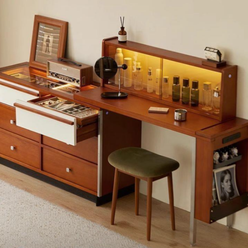 Retro Multi-functional Combined Dressing Table - Bedroom furniture - QONKA HOME