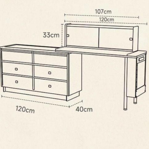 Retro Multi-functional Combined Dressing Table - Bedroom furniture - QONKA HOME