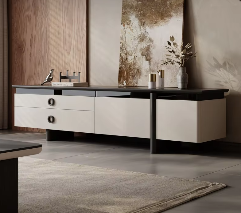 QONKA Modern Minimalist Two-tone TV Stand product photo