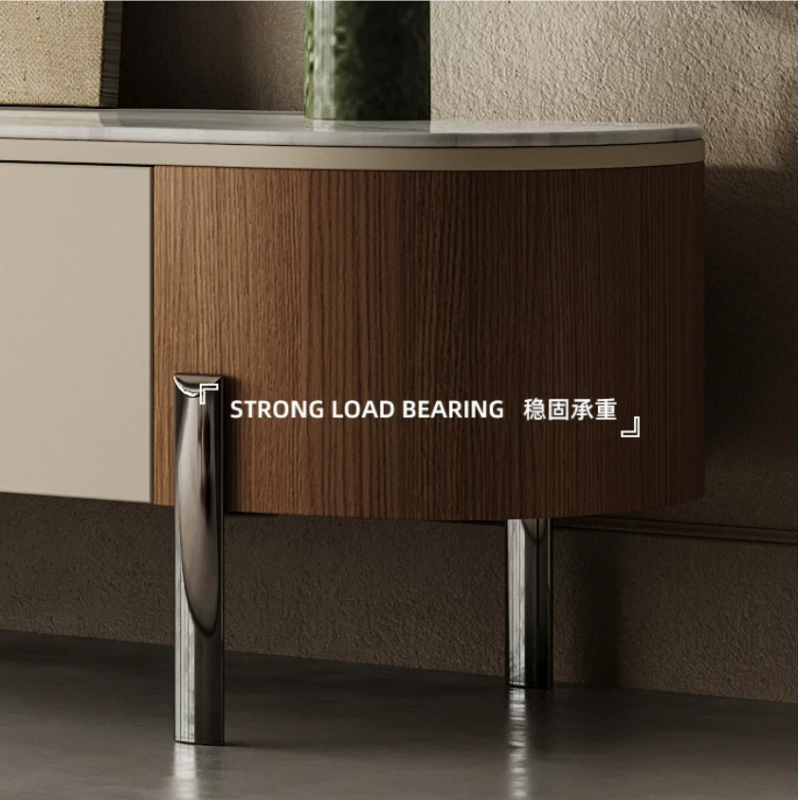 Curved Sliding Door TV Console
