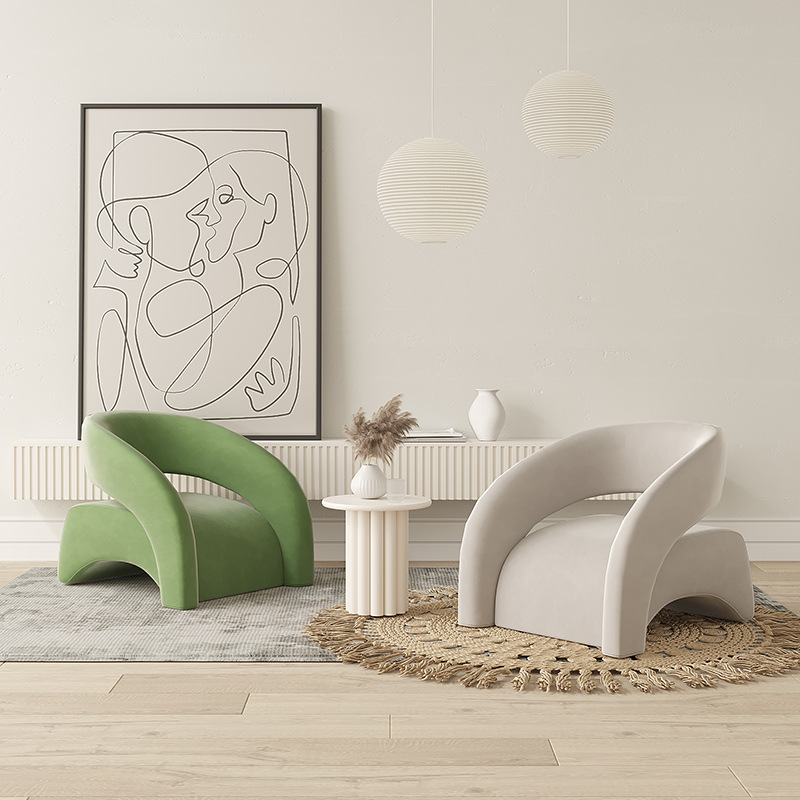 Creative Curved Accent Chair - Living room furniture - QONKA HOME