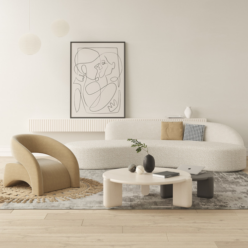 Creative Curved Accent Chair - Living room furniture - QONKA HOME