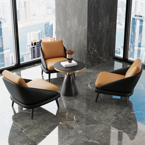 Modern Leather Accent Chair - Living room furniture - QONKA HOME