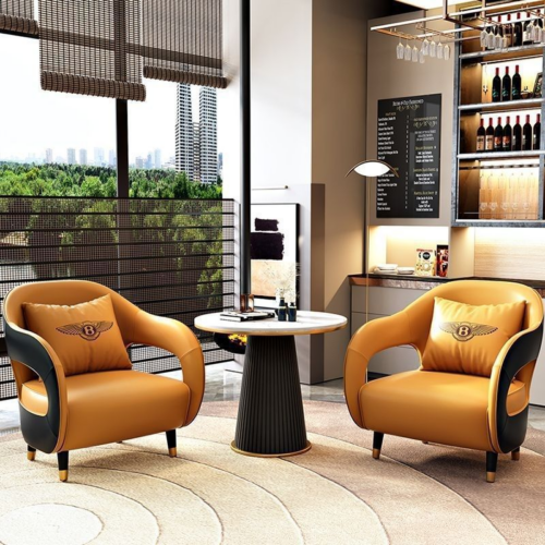 Faux Leather Reception Accent Chair - Living room furniture - QONKA HOME
