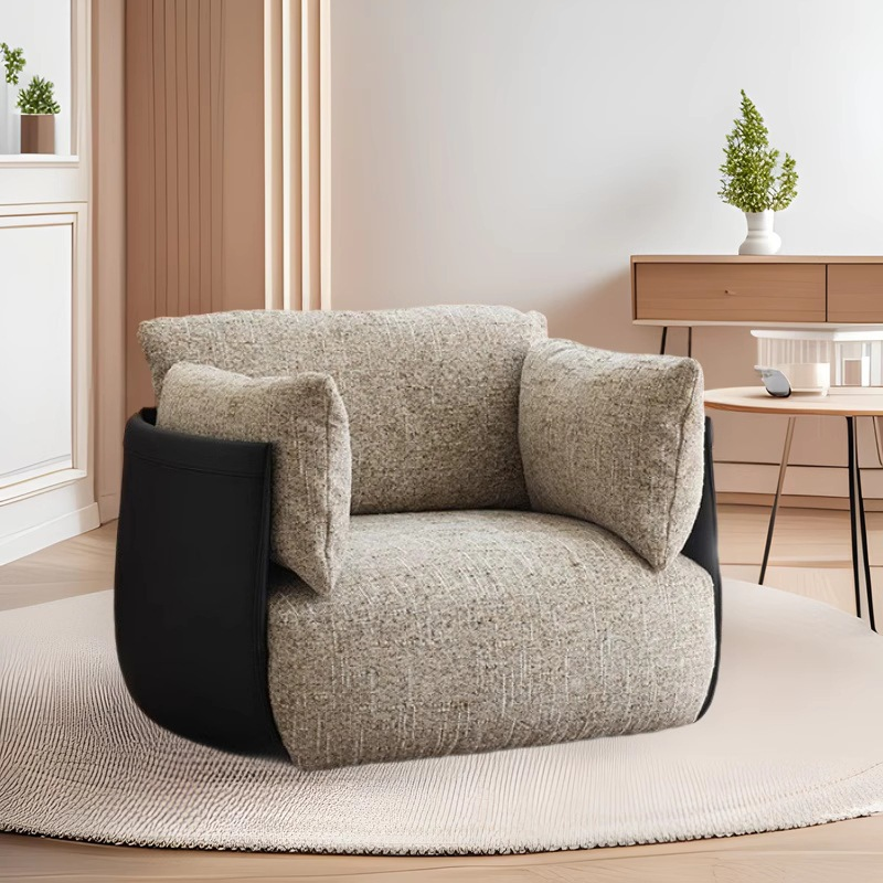Mixed Material Single Leisure Accent Chair Custom Color - Living room furniture - QONKA HOME