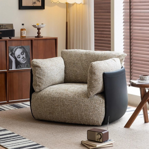 Mixed Material Single Leisure Accent Chair Custom Color - Living room furniture - QONKA HOME