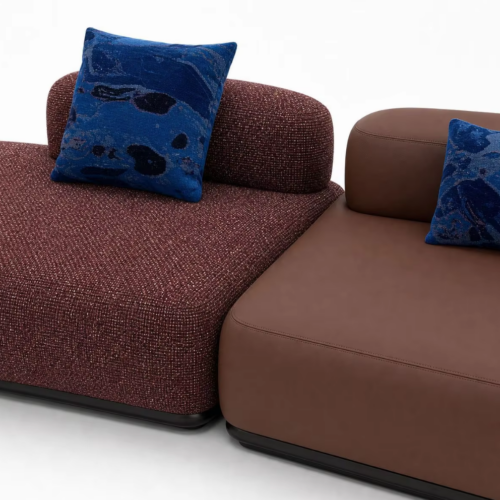 Italian Minimalist Modular Sofa Set | Unique Curved Upholstered Sofa - Living room furniture - QONKA HOME