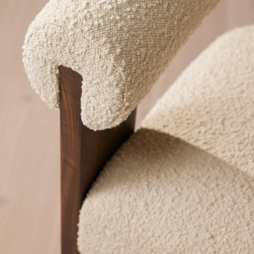 Minimalist Lambswool Wooden Armchair - Living room furniture - QONKA HOME