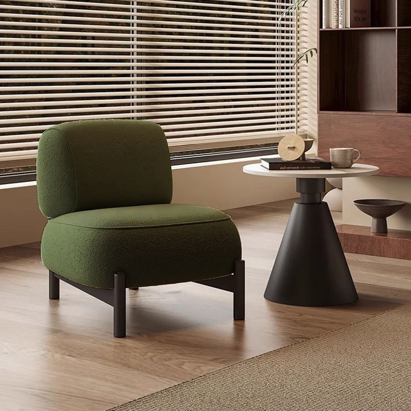 Modern Boucle Fabric Armless Accent Chair