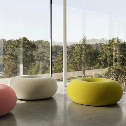 Donut Shape Pouf Ottoman - Living room furniture - QONKA HOME
