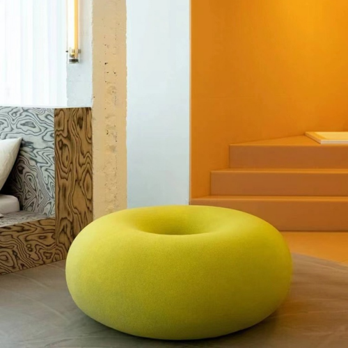 Donut Shape Pouf Ottoman - Living room furniture - QONKA HOME