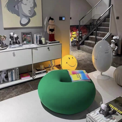 Donut Shape Pouf Ottoman - Living room furniture - QONKA HOME